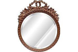6212BZ Round W/Bow Bevel Mirror/Bronze Wall Mirror by Hickory Manor House