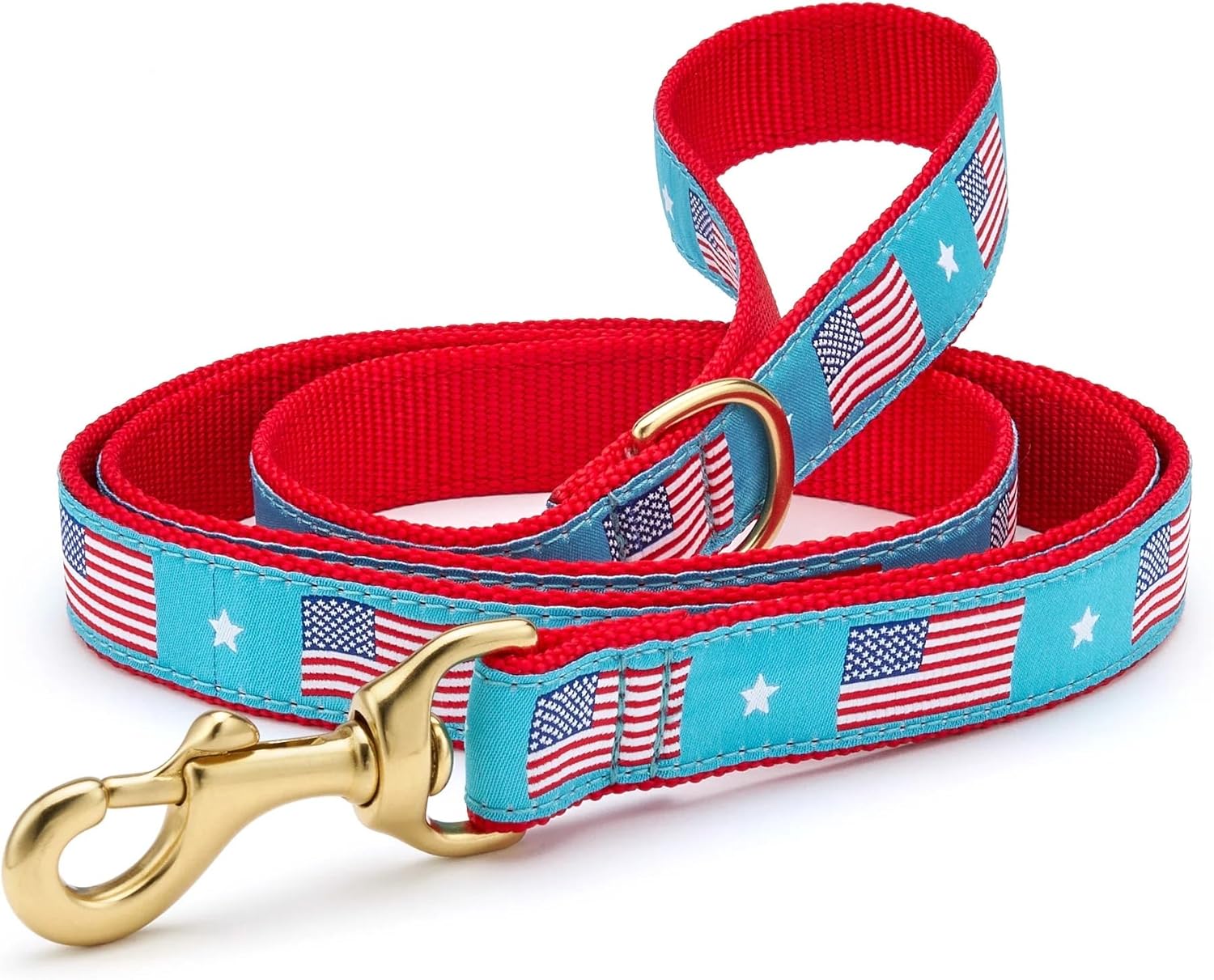 Up Country、犬 リード フラッグ デイパターン リーシュ Dリング付き、5フィート(幅1インチ)