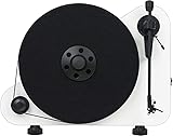 Pro-Ject VT-E - Todiscos versión diestros. Brazo de Aluminio de 8,6'', cápsula OM5e, se Puede Colgar en Pared o Vertical sobre una Mesa. Incl. Soporte Colgar en la Pared. Color Blanco. Bianco