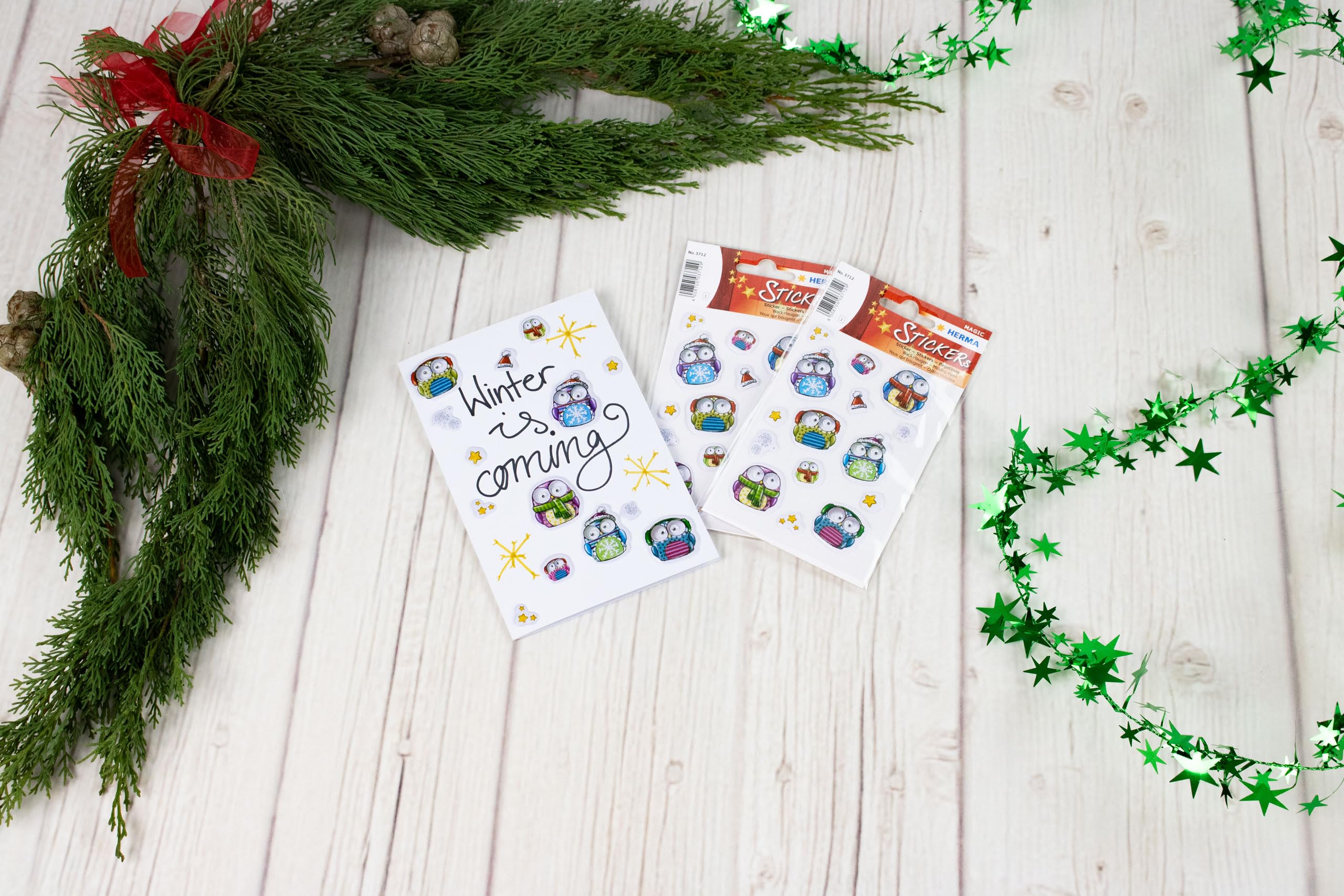 HERMA 3216 kerststickers, sneeuwpoppen (27 stickers, papier, mat