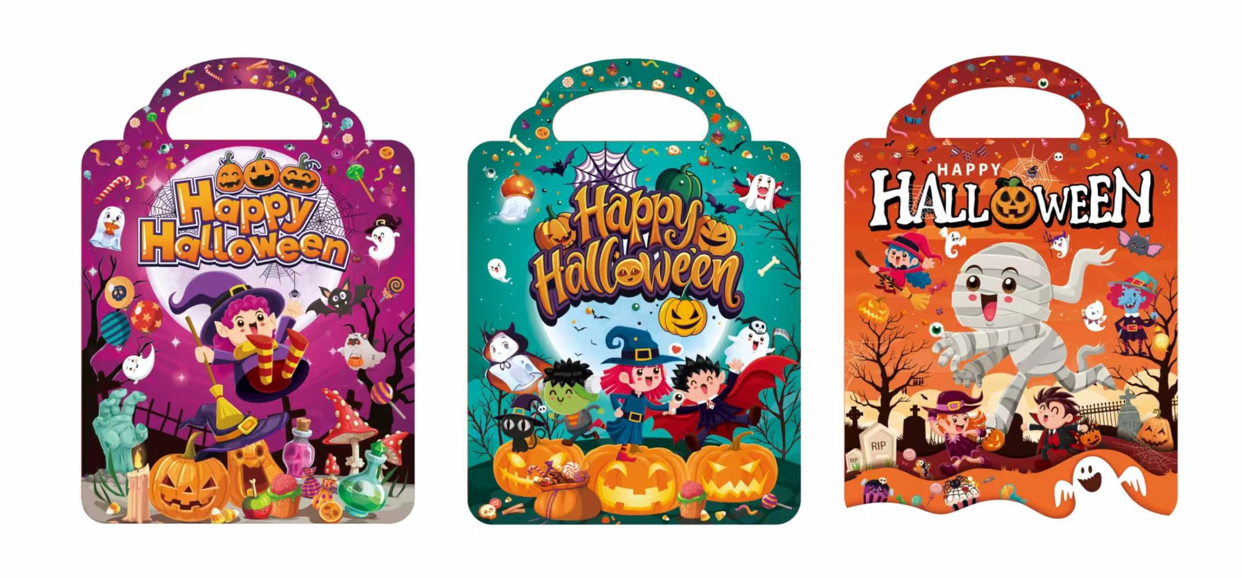 Kalysky 6 Set Reusable Sticker Books for Kids (Halloween)