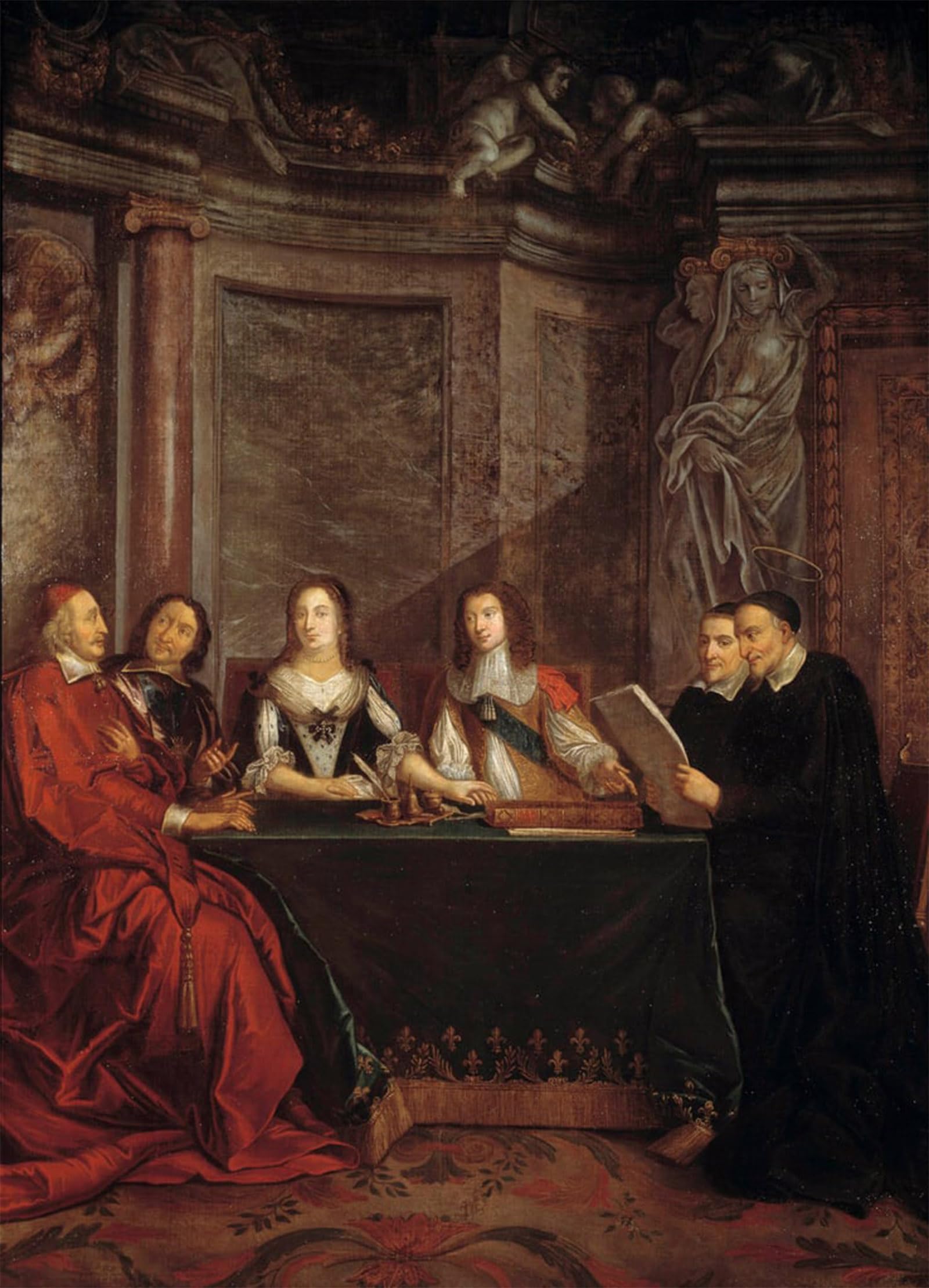 POSTERIIk Famous Modern Artwork Art Mural the Council of Conscience Saint Vincent De Paul by Jean François De Troy Oil Paintings Pictures for Home Decor 60x90cm