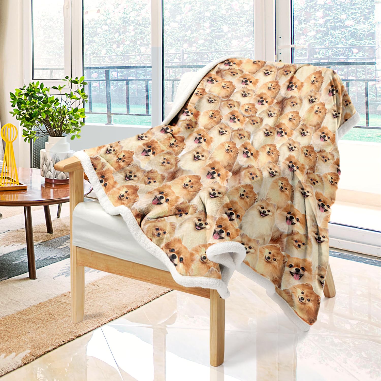 Amazon｜BlessLiving Fuzzy Dogs ブランケット - ポメラニアン