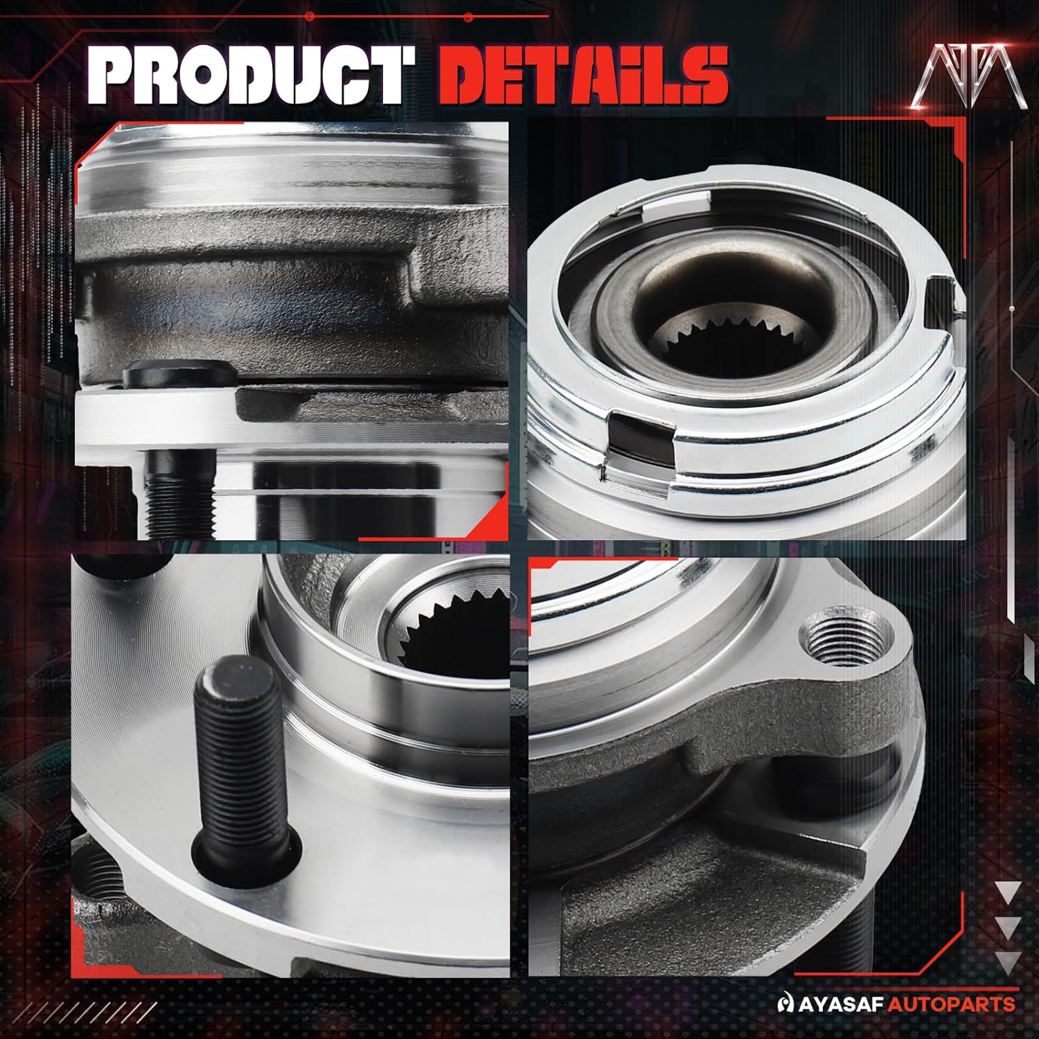MAYASAF HA590125x2 [2 Pack, AWD Only w/ABS] Front Wheel Hub Bearing Assembly 5 Lugs w/ABS Fit Selected Infiniti AWD Models EX35/G35/M35/G37/FX45/FX50 (2 Pack)