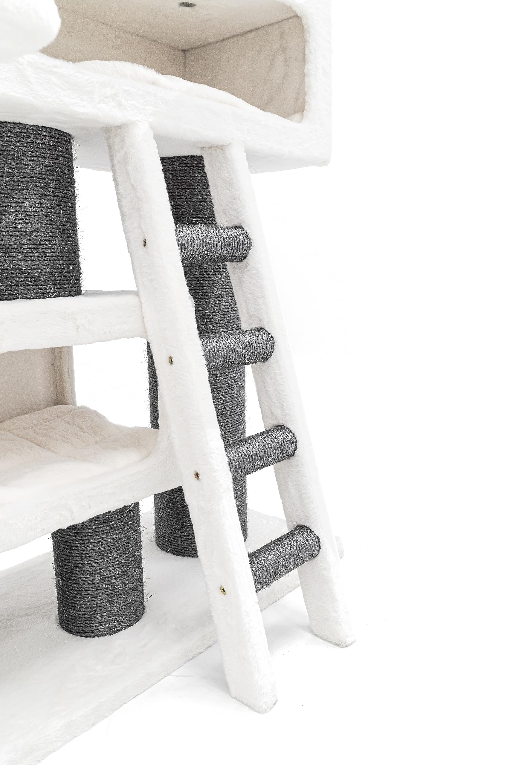 Petrebels Maine Coon drapak XXL, syberyjski, wysokość 200 cm, jakość premium, designerskie meble do drapania dla dużych kotów, kolor biały