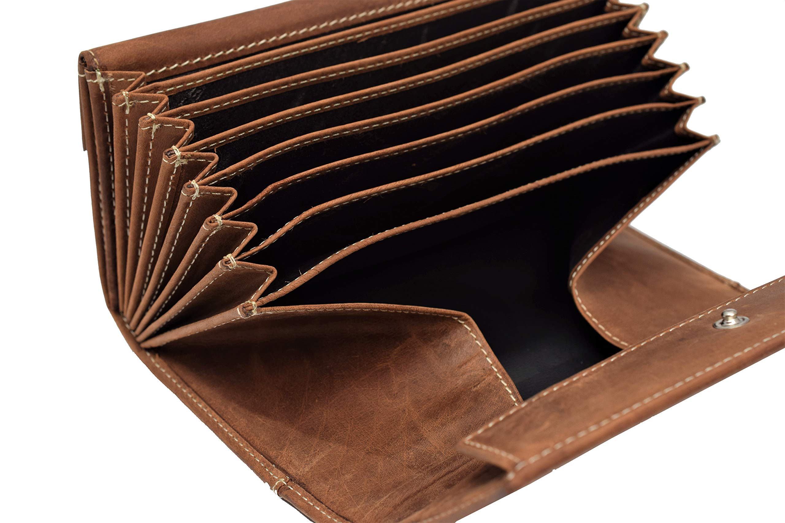 Menzo Kellnerbörsenset, Kellnerbörse + Holster, Kellnertasche + Halfter, echtes Leder für Damen und Herren (deltabraun)