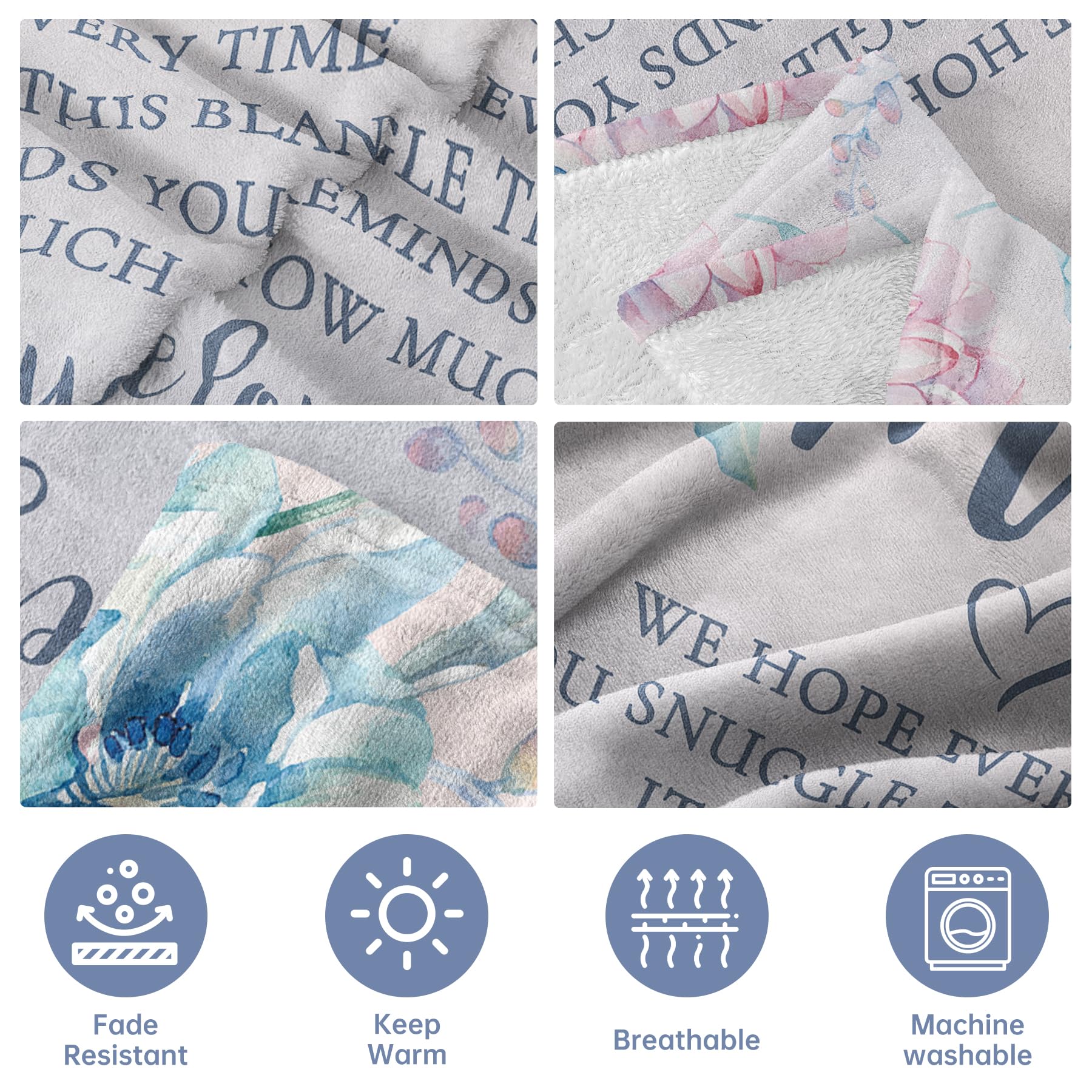 Regalo Per Mamma - Coperta Morbida In Flanella Con Messaggio D'Amore, 132x157 Cm, Festa Della Mamma