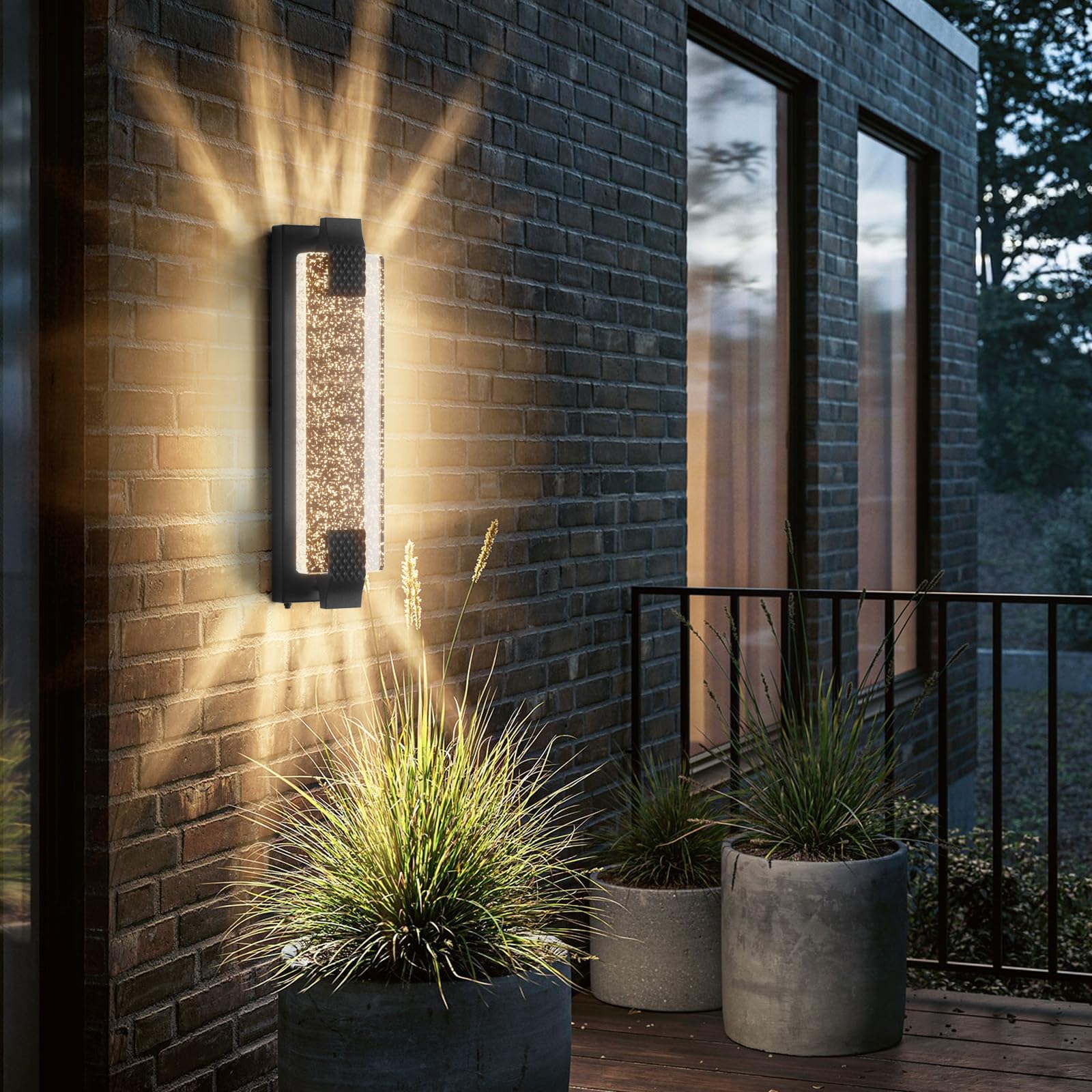 Photo 1 of camuucci Dusk to Dawn Outdoor Wall Light, 19.6 Inch Black