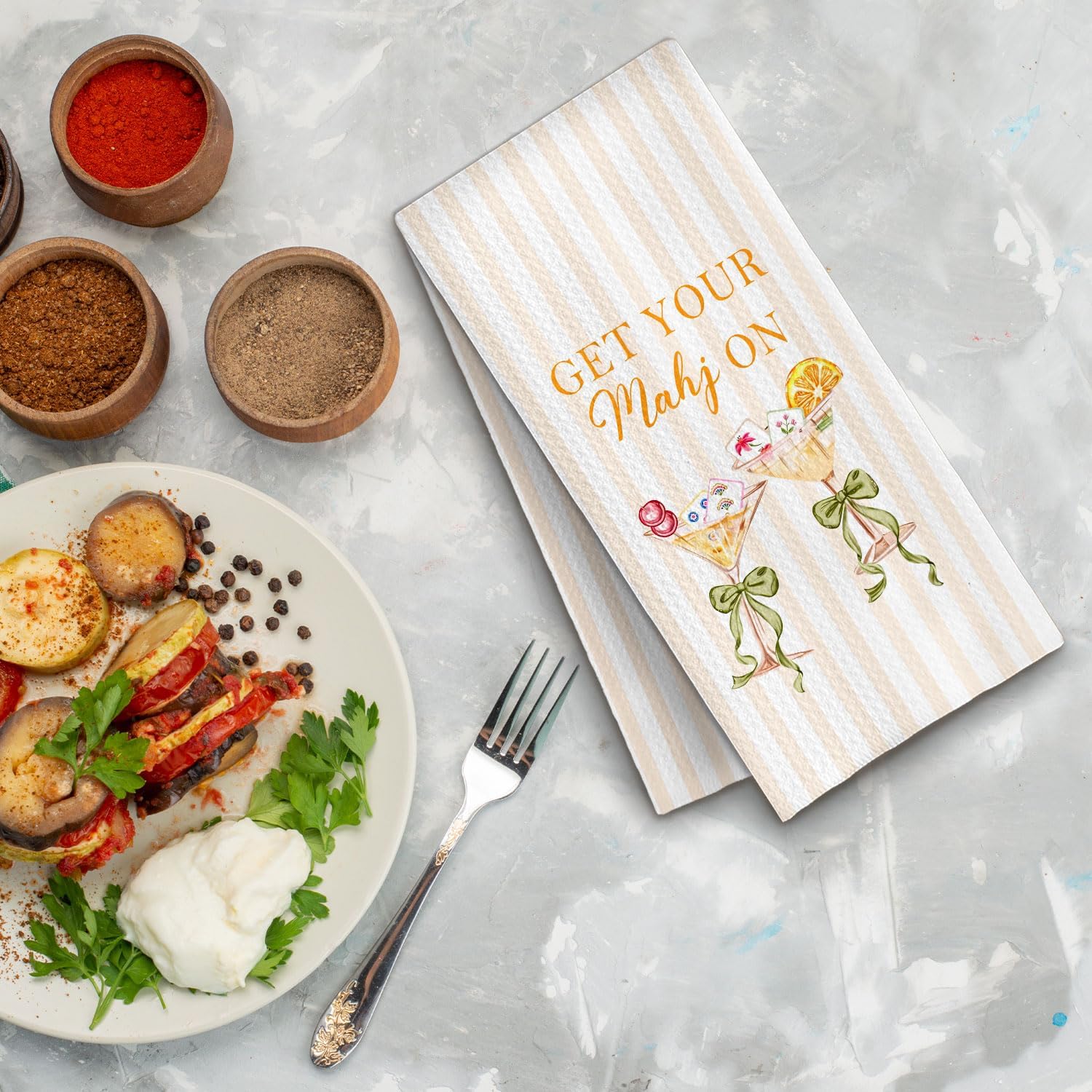 Get Your Mahj On Towel 16×24 Inches,Mahjong Gifts for Women,Gifts for Mah Jong Players Hand Towels for Bathroom Decor - Image 4