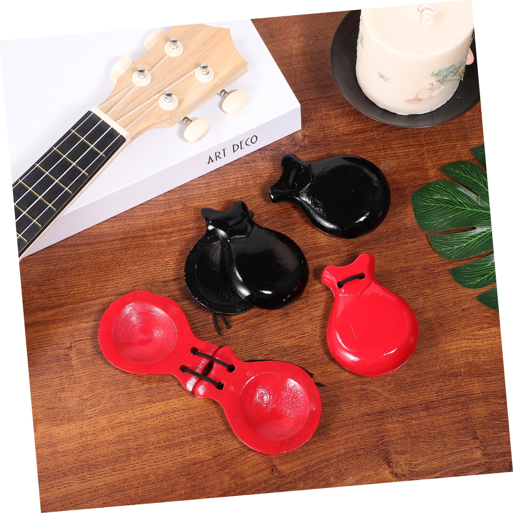 Mikinona Nacchere Di Legno Per Bambini, Giocattolo Musicale a Percussione Suono Nitido, Set 2 Paia in Legno Robusto Per Attività Educative e Sviluppo Musicale Infantile