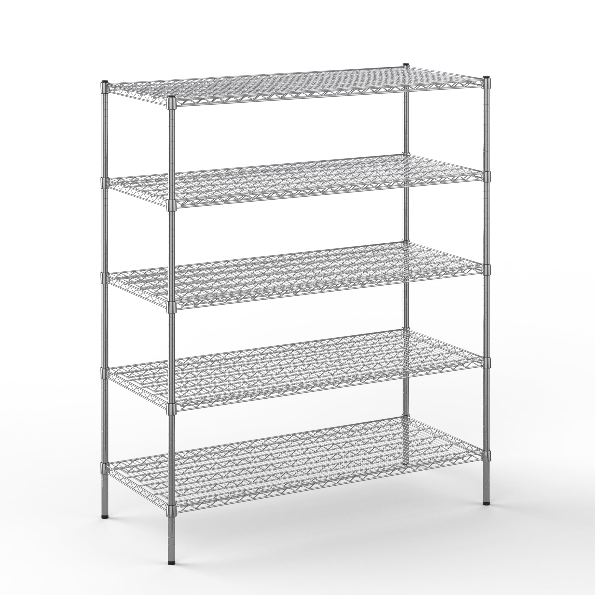 24" Deep x 54" Wide x 64" Height Wire Shelving Kit | 5-Tier | NSF Commercial Storage Rack Unit