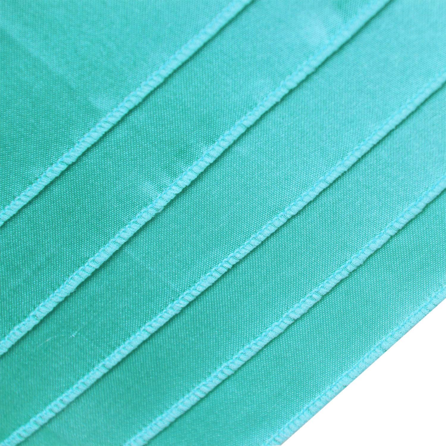 WELMATCH Turquoise Satin Chair Sashes Ties 50 pcs Wedding Banquet Party Event Decoration Chair Bows (Turquoise, 50)