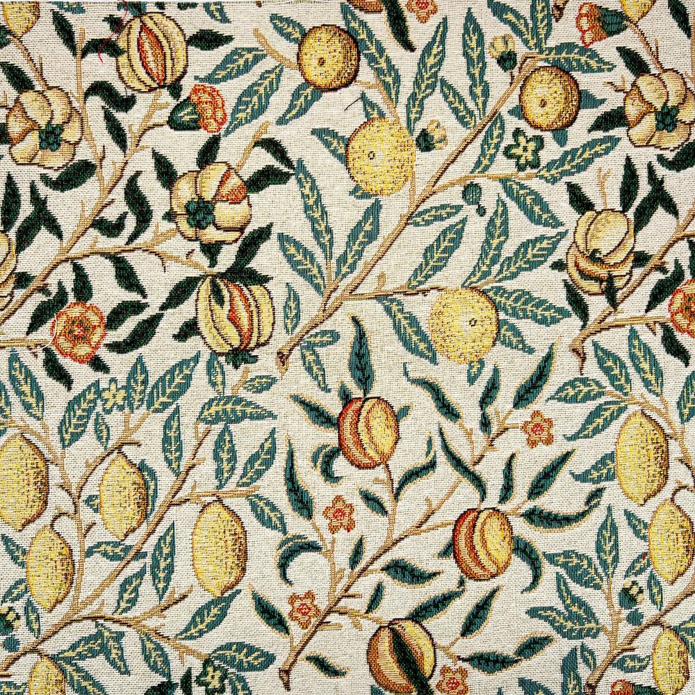 Tapestry Fabric William Morris Pomegranate Fruit Floral Flower Damask (Sold Per Metre) (Natural)