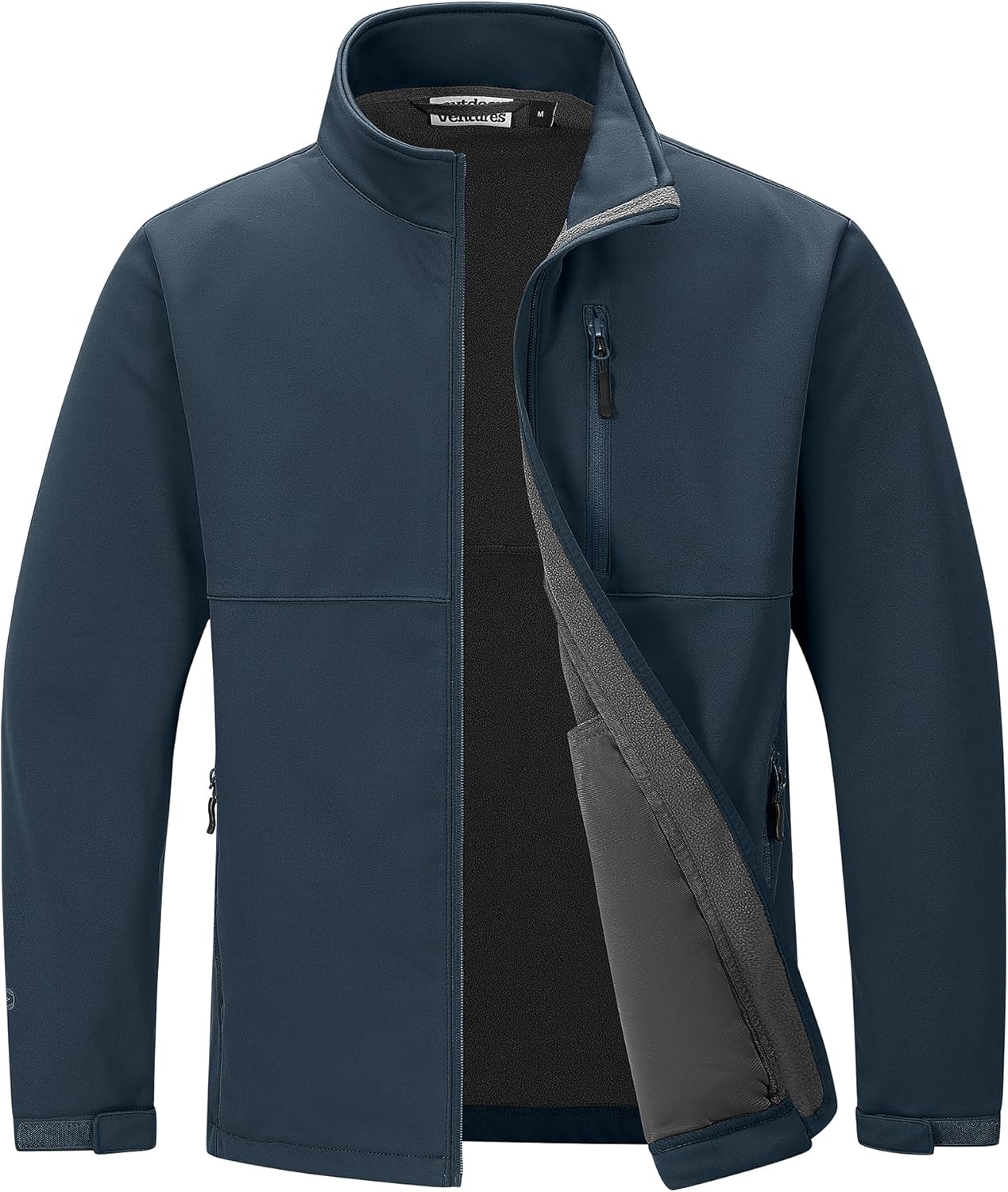 Outdoor Ventures Men's Softshell Jacket Waterproof Fleece Lined Rain Shell Jacket Lightweight Windbreaker for Hiking Travel