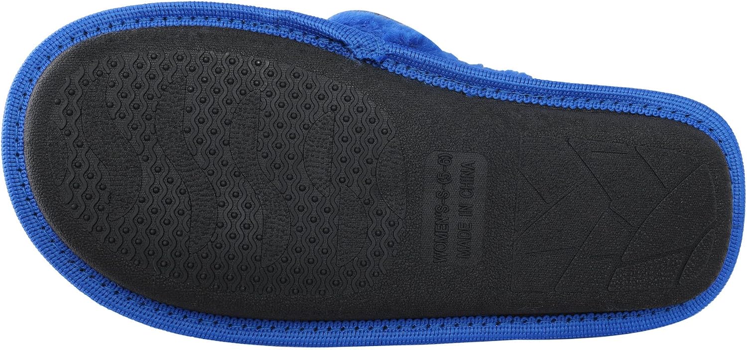FOCO Womens NCAA College Team Script Wordmark Fuzzy Cross Slide Slippers