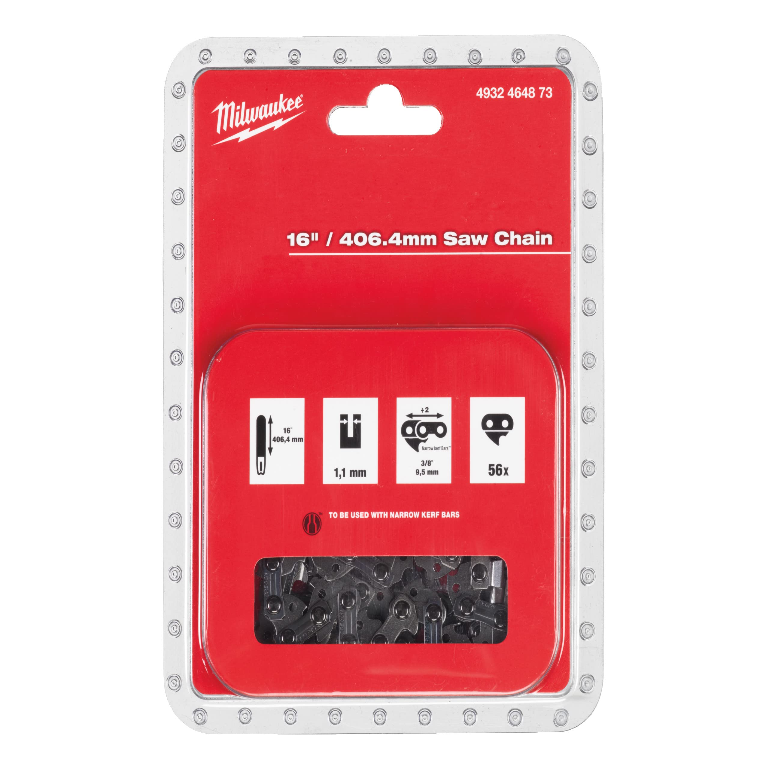 Milwaukee 4932464873 Saw Chain 3/8 Inch for Battery Chainsaw M18 