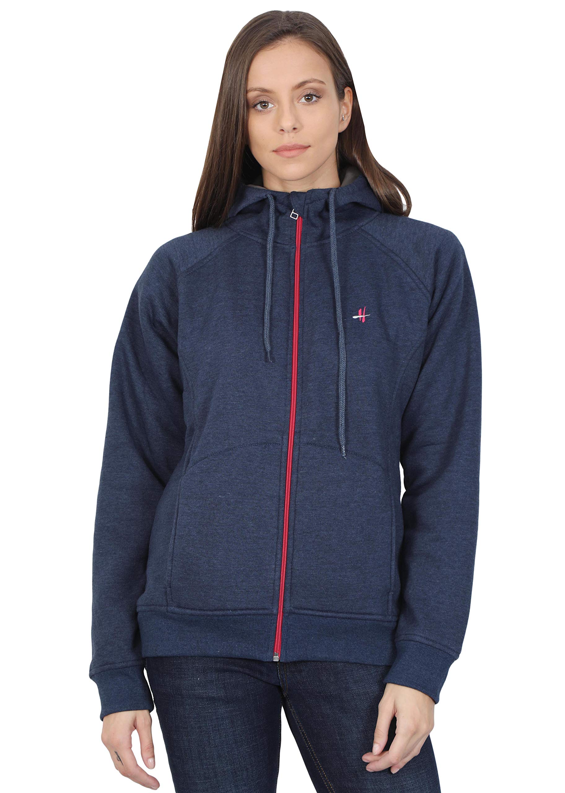 Full Sleeve Solid Women's Sweatshirt with Hooded Winter Wear Fleece Sweatshirt for Winter Trekking-image-19