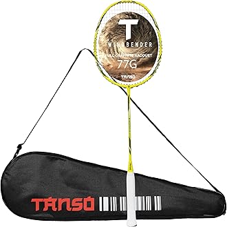 Windbender Full Graphite Ultra Light Weight Carbon Fibre Strung Badminton Racket (32 Lbs Tension, 680 mm Long, 77 Grams, Strung with Premium Strings and Full Racquet Cover)