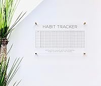Vista 4 de Large Clear Acrylic Habit Tracker for wall Dry-Erase Message White Board Calendar Wall Mounted Office Home Family Organization Tools Must Haves