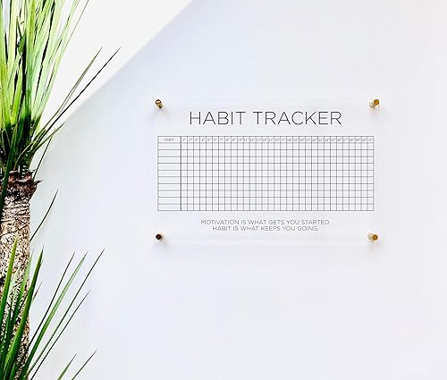 Miniatura 4 de Large Clear Acrylic Habit Tracker for wall | Dry-Erase Message White Board Calendar Wall Mounted Office Home Family Organization Tools Must Haves