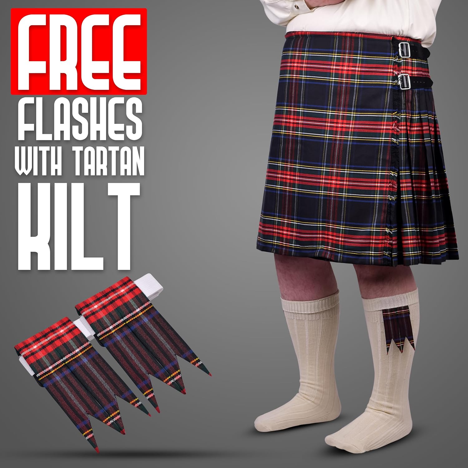 Kilt for Men I Scottish Tartan Kilt Polyviscose 8 Yard Traditional Mens Kilt