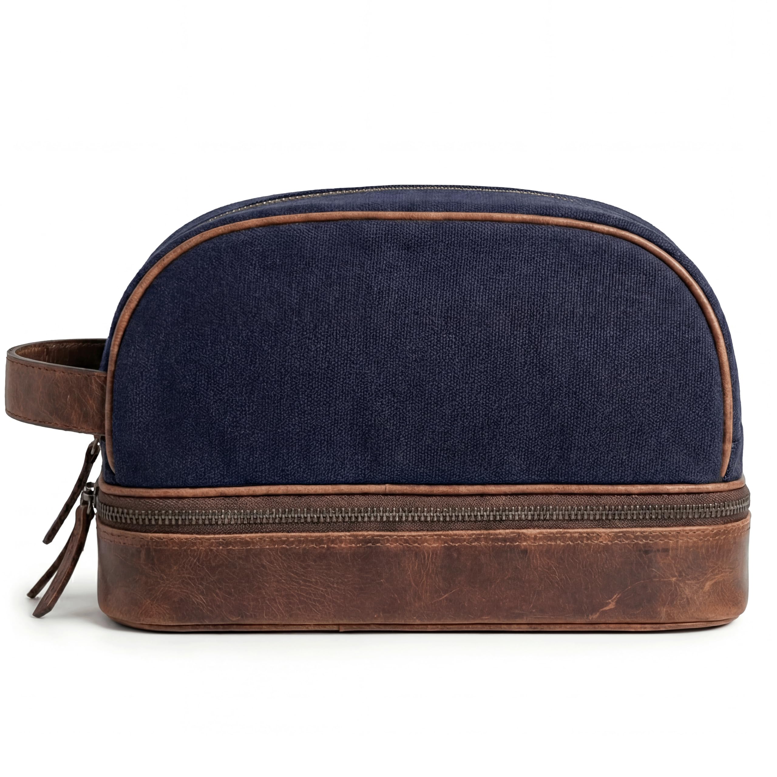 SID & VAIN® borsa toiletry vera pelle CARTER borsetta necessaire Toilette pochette beauty case da Viaggio uomo donna blu prodotto artigianale