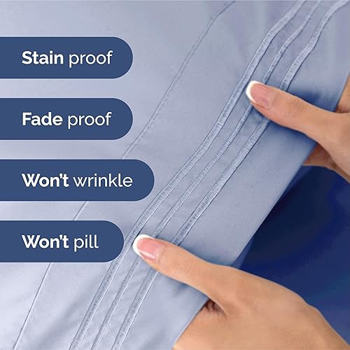 Vista 508 de Juego de sábanas de 4 piezas tamaño king, extrasuaves, transpirables y refrescantes con esquinas profundas, sábanas de fácil ajuste y sin arrugas