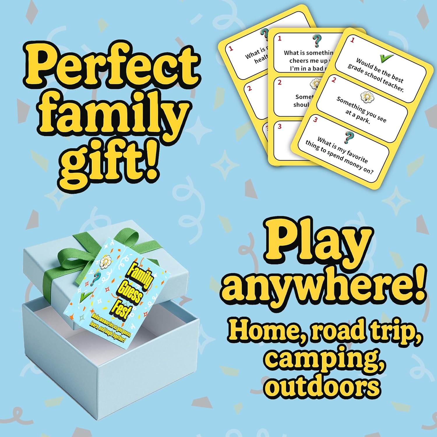 Family Bonding Game Filled with Conversation Starters - Fun Family Games for Kids & Adults - Family Activities - Family Games for Game Night - Guessing Games - Ages 8+, 3-8 Players, 30 Mins