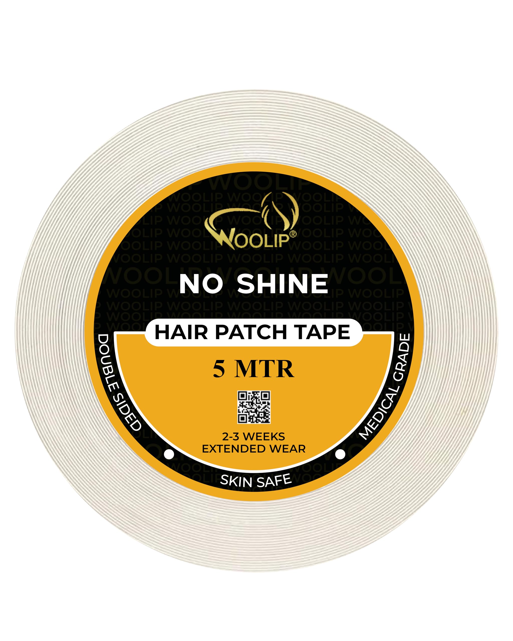 No shine Hair Patch Tape For Men - Extreme Hold Up To 2-3 Weeks | Waterproof, Transparent Tape for Hair Wigs | 1 Inch Cotton Material, Double Sided, Skin Safe | 5M