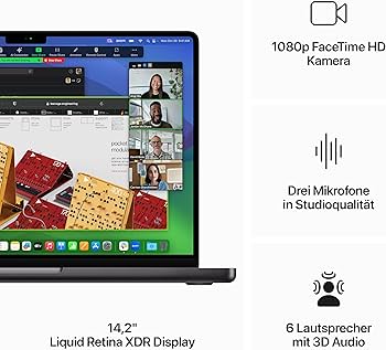 Apple 2023 MacBook Pro Laptop M3 Max Chip mit 14‑Core CPU, 30‑Core