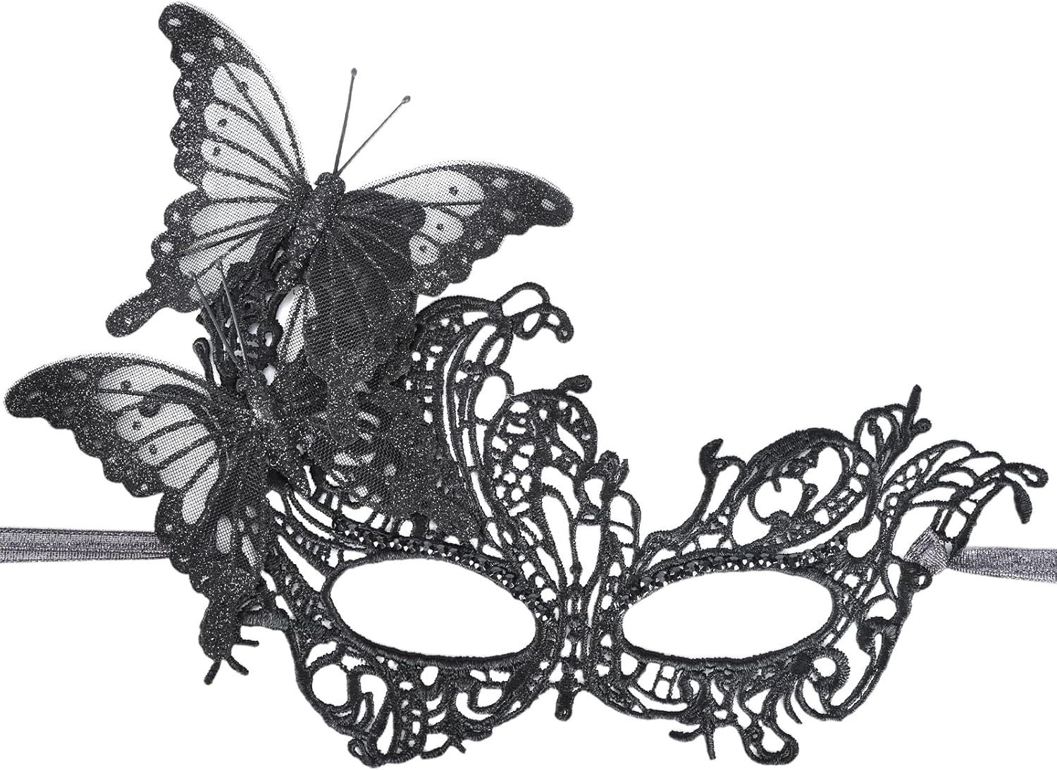 Lace Masquerade Mask for Women - Glitter Butterfly Eyemask Elf Fairy Masks for Couples Halloween Renaissance - Image 7