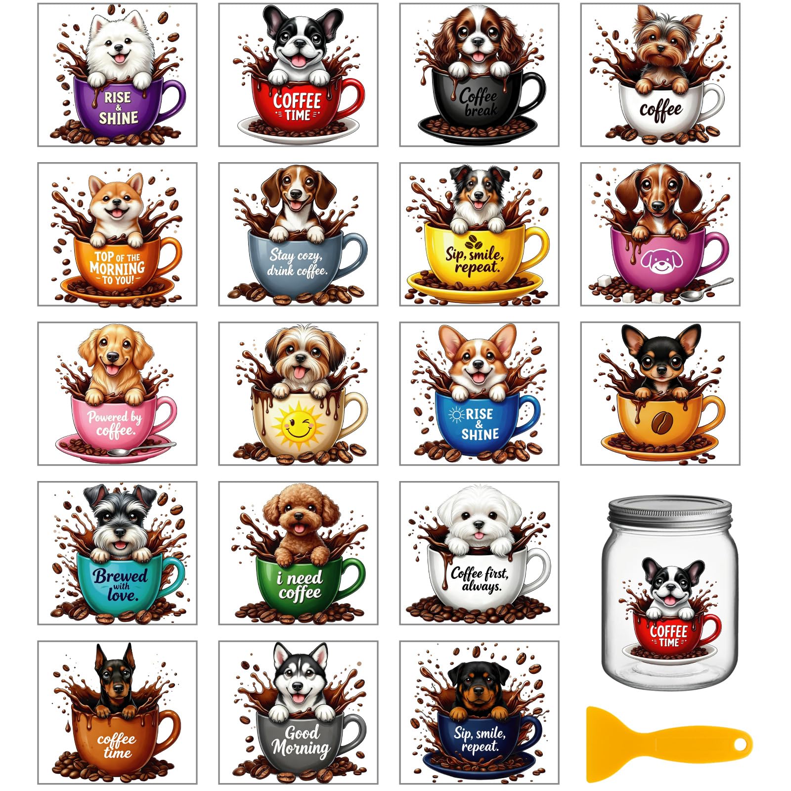Pegatinas de transferencia de tazas de café para personalizar tazas sin usar calor
