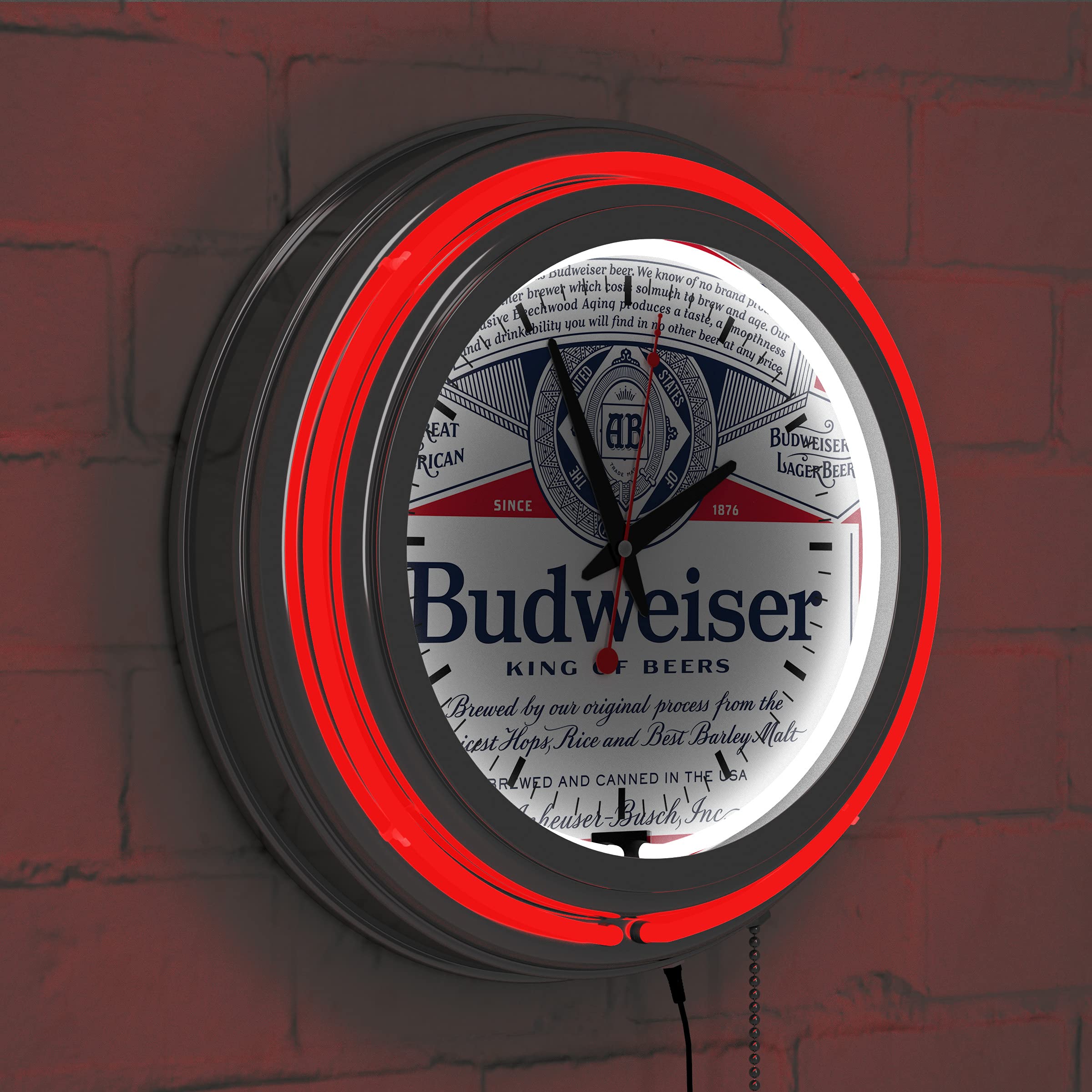 Amazon.co.jp: Budweiser クロムダブル段ネオンクロック - ラベル