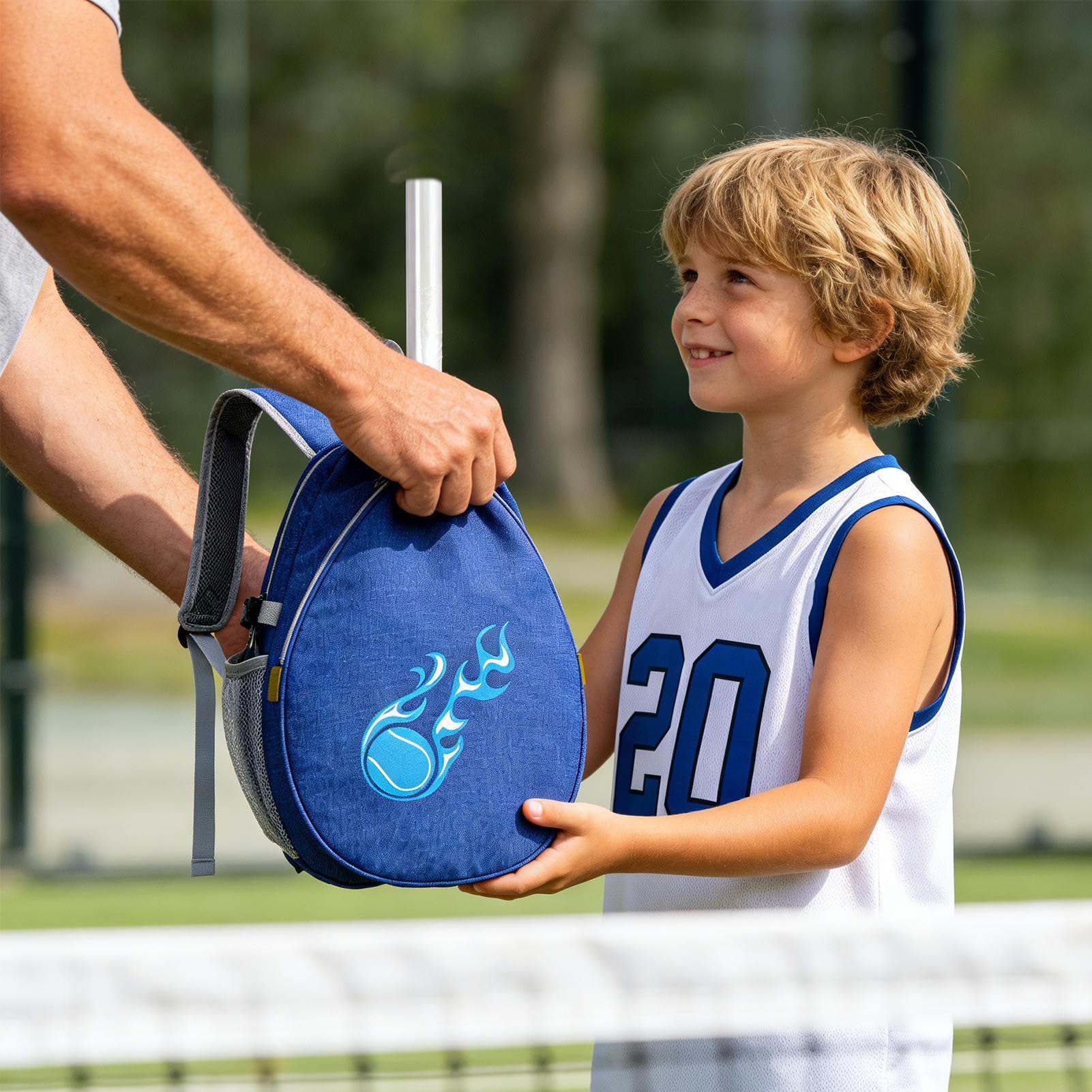 Borsa da tennis per bambini, zaino per racchette da pickleball, borsa sportiva di grande capacità con tessuto robusto, attrezzatura sportiva con facile conservazione, attrezzatura da allenamento