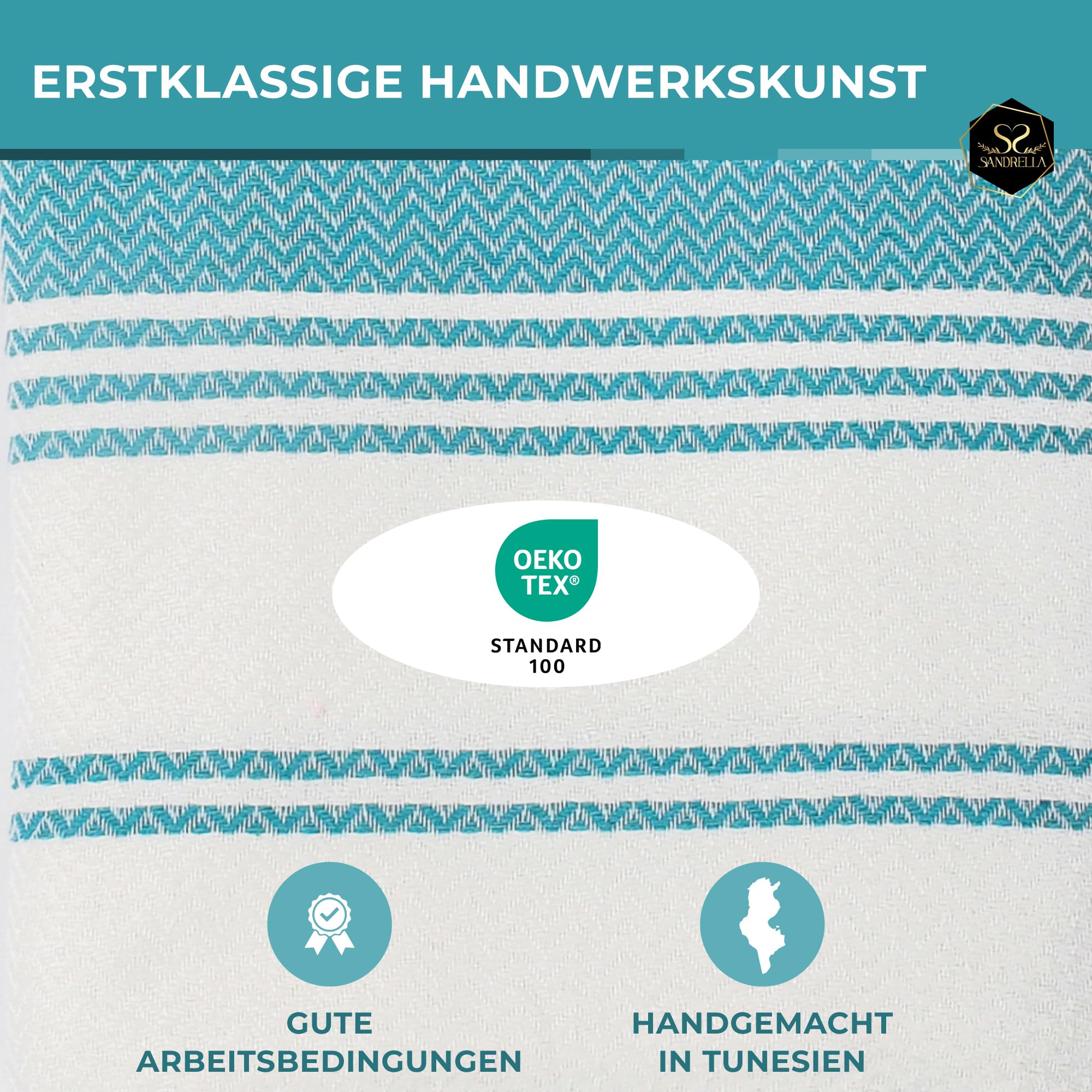 Hamamtuch Sauna Damen & Herren groß 100x200 Baumwolle Strandtuch Decke Pestemal Geschenkset | blau - grün
