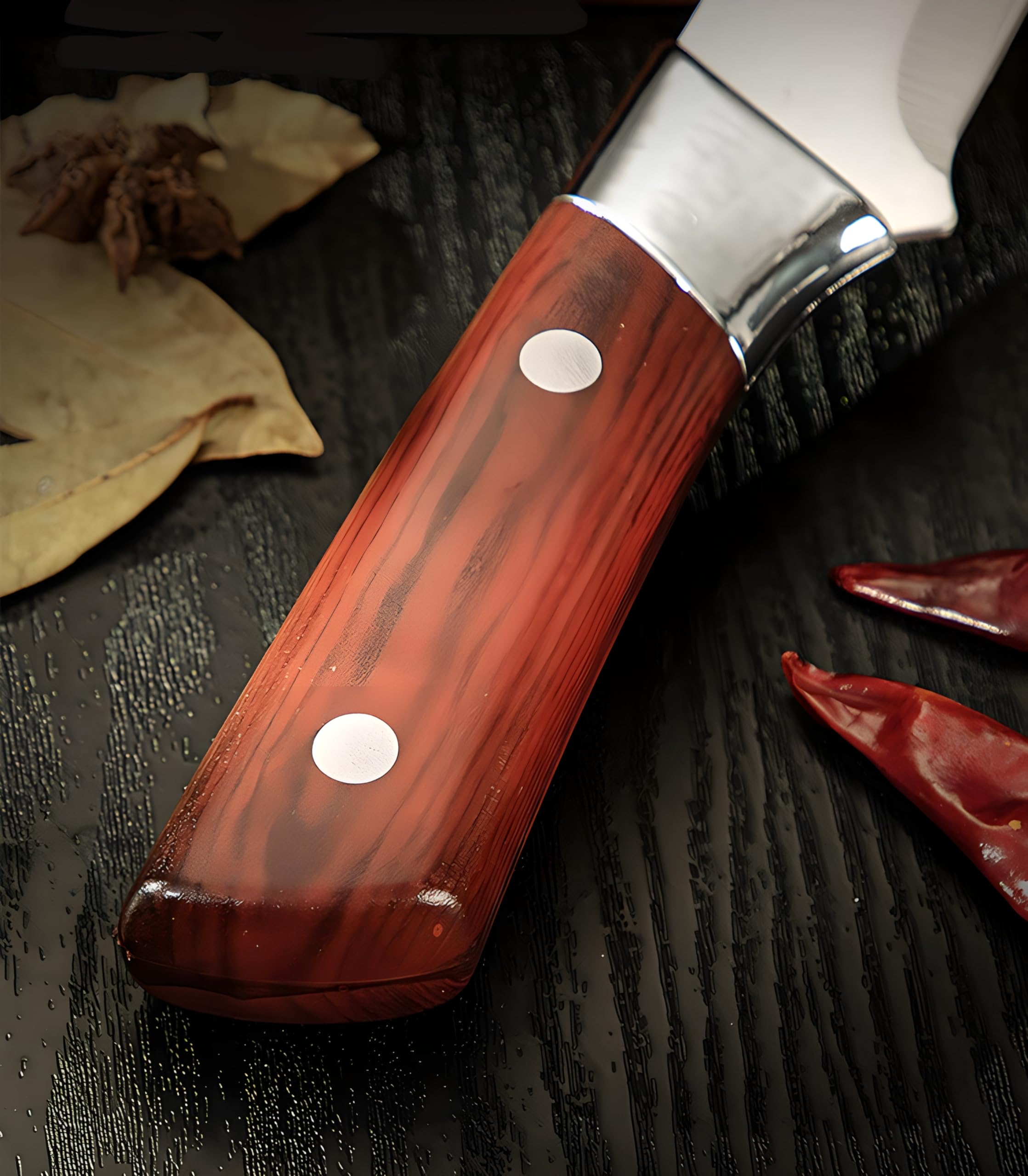Wizbiz Meat Cleaver 3PCS Butcher Kitchen Knife Set Stainless Steel Slaughter Boning Knife for Meat Bone Fish Fruit Vegetables Slicing Chef Knife — Amazon image 5