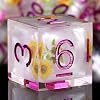 Resin Dice Set DND,DNDND Handmade Resin Sharp Edge Die with Gift Case for D&D Dungeons and Dragon Games Flowers and Butterflies