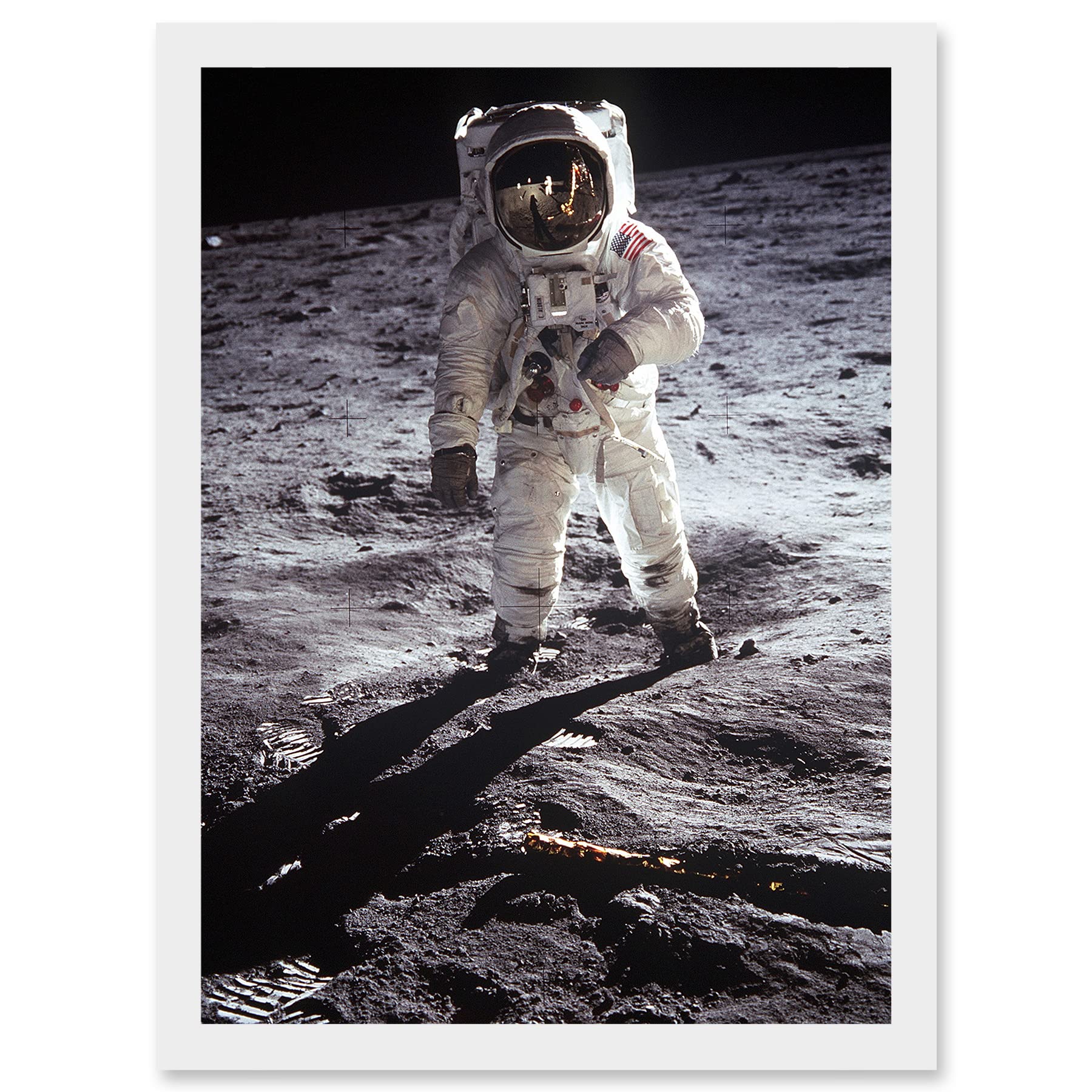 Apollo 11 50th Anniversary Moon Landing A4 Framed Artwork Print - Aldrin Armstrong - Artery8