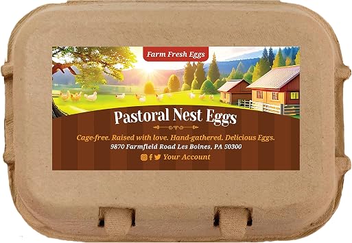 Havongki 100 Sheets - VOL.3 - Custom Egg Carton Labels 4" x 2" Sticker Decal, Farm Fresh Eggs, Personalize for Chicken Coop Supplies Clear Storing Extra Basket Box