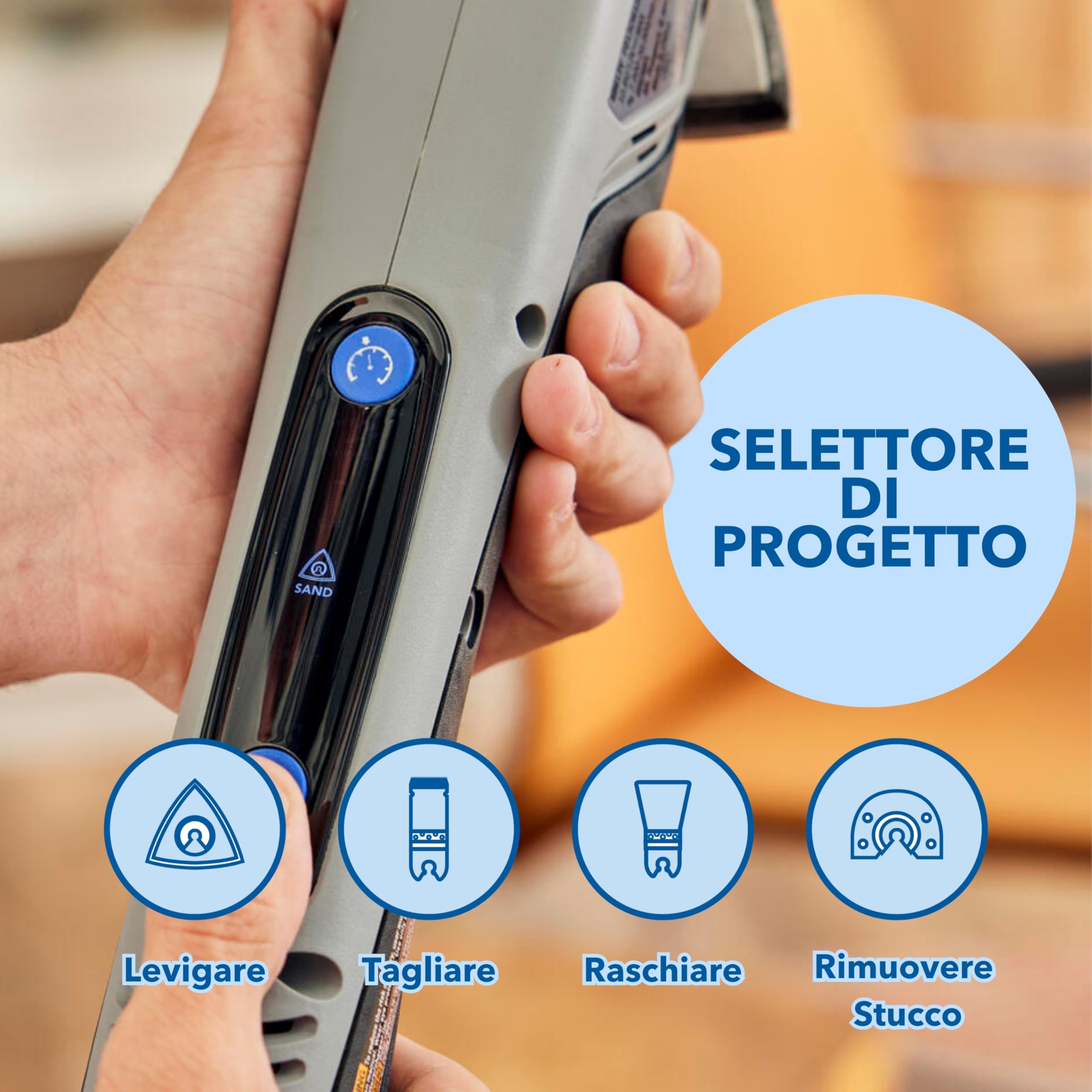 Dremel Blueprint Utensile Multifunzione Oscillante Brushless 12V, Selettore Applicazioni e Velocità con Lama da Taglio e Raschiatura, 6 Fogli Abrasivi, Tampone di Levigatura, Caricabatterie+Batteria