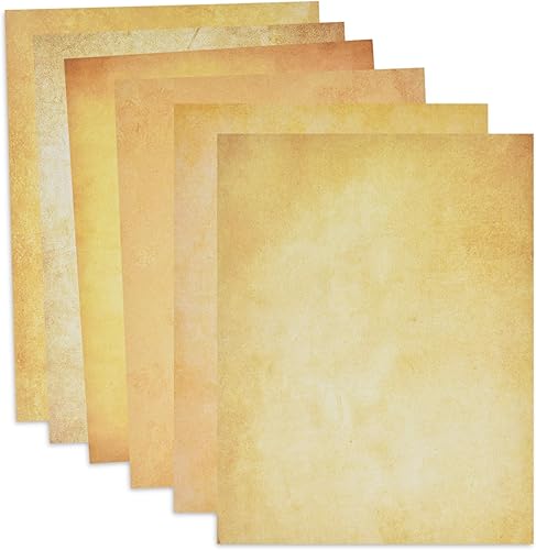 Miniatura 3 de Gift Boutique 120 hojas de papel de papelería vintage de 8.5 x 11 pulgadas, hojas de letras antiguas de doble cara, aspecto envejecido, 6 diseños