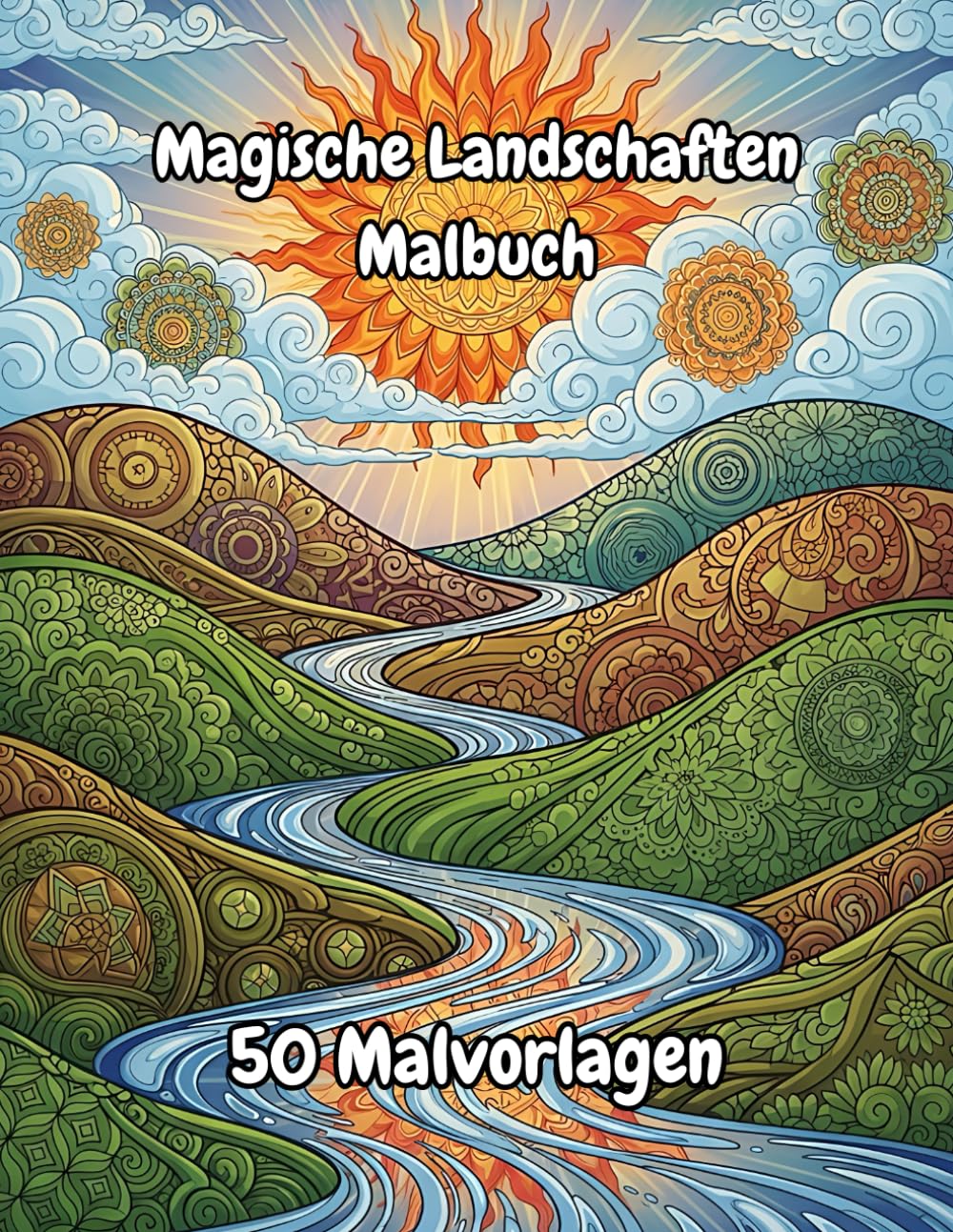 Magische Landschaften Malbuch: 50 zauberhafte Ausmalseiten für Kinder und Erwachsene