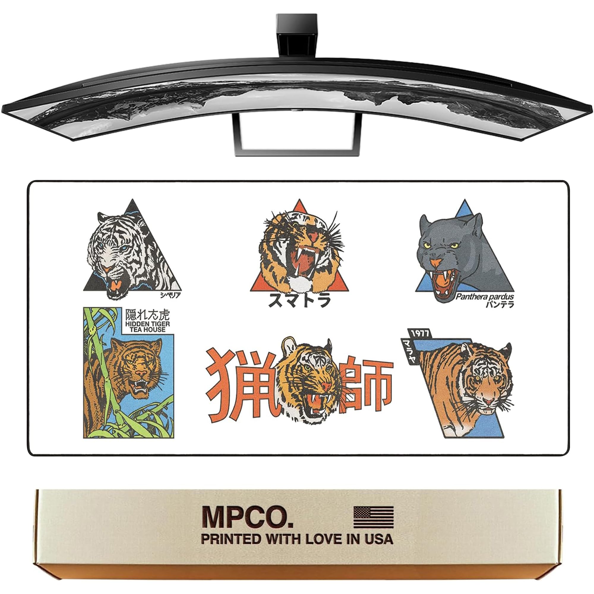 MPCO. Original Large Gaming Desk Mat – 36" x 17" Duraglyde OZGMX Panthera Full Desk Mouse Pad for Smooth Precision – Non-Slip, Washable Extra-Large PC