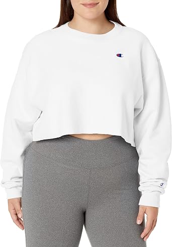 Champion Womens Crewneck Sweatshirt, Reverse Weave Pullover Sweatshirt for Women