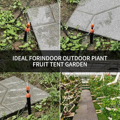 Miniatura 5 de Kit de riego por micro goteo para invernadero, 165 pies, 142 piezas, sistema de riego automático de plantas de nebulización de patio, manguera de