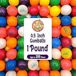 Gumballs Bulk 1/2inch 1 Pound Bag - Gumballs For Gumball Machine - Gumball Machine Refills - Assorted Fruit Flavor - Bubble Gum