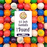 Gumballs Bulk 1/2inch 1 Pound Bag - Gumballs For Gumball Machine - Gumball Machine Refills - Assorted Fruit Flavor - Bubble Gum