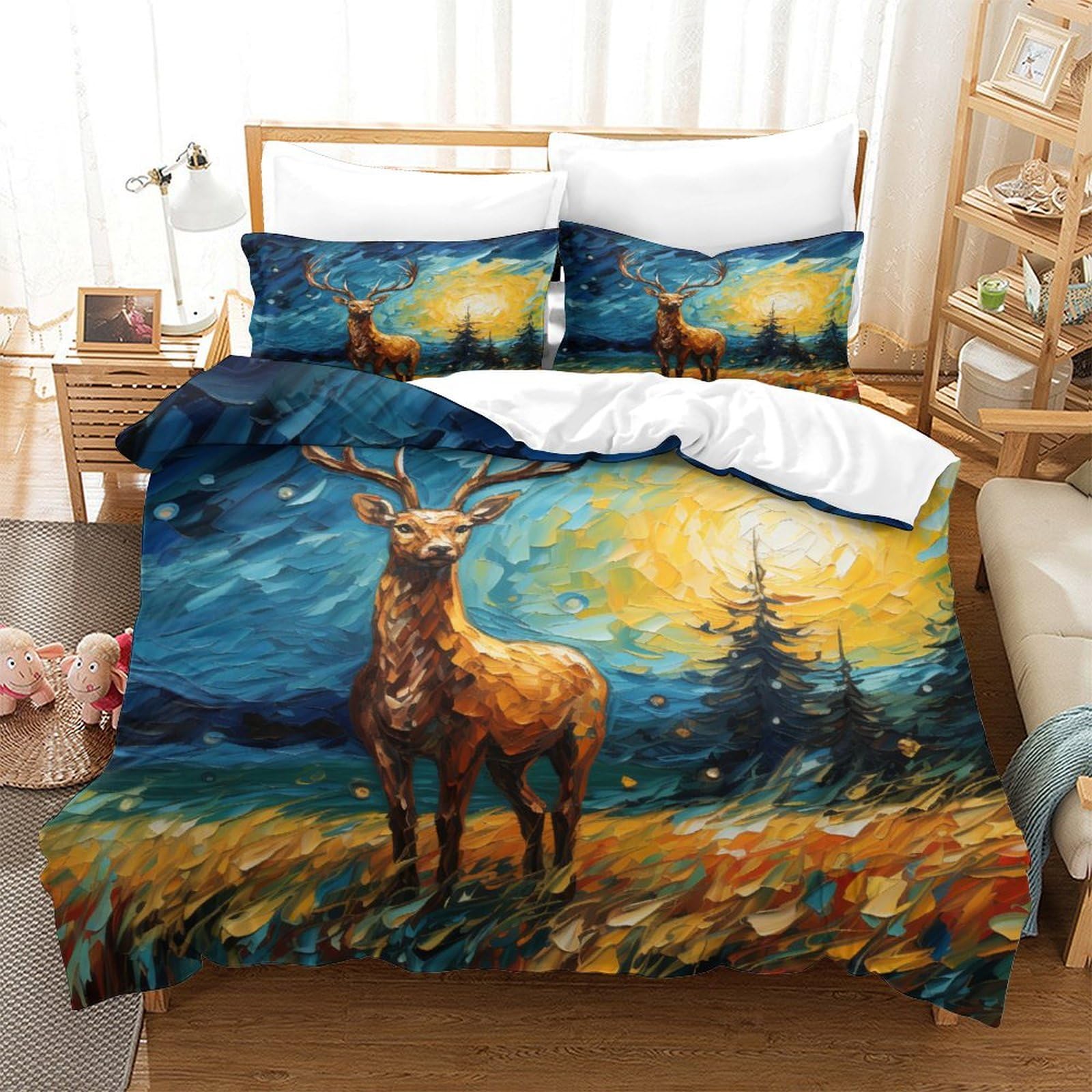 Stampato in 3D Pronipote tibetano Copertina Stampata Microfibra Disegnata Biancheria Da Letto Stile Morbido Set 3 Pezzi,King（220x240cm）, Per Adolescenti E Adulti
