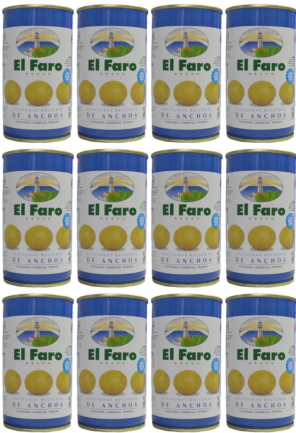 El Faro - Olive ripiene di acciughe 350 gr. - [Pack 12]