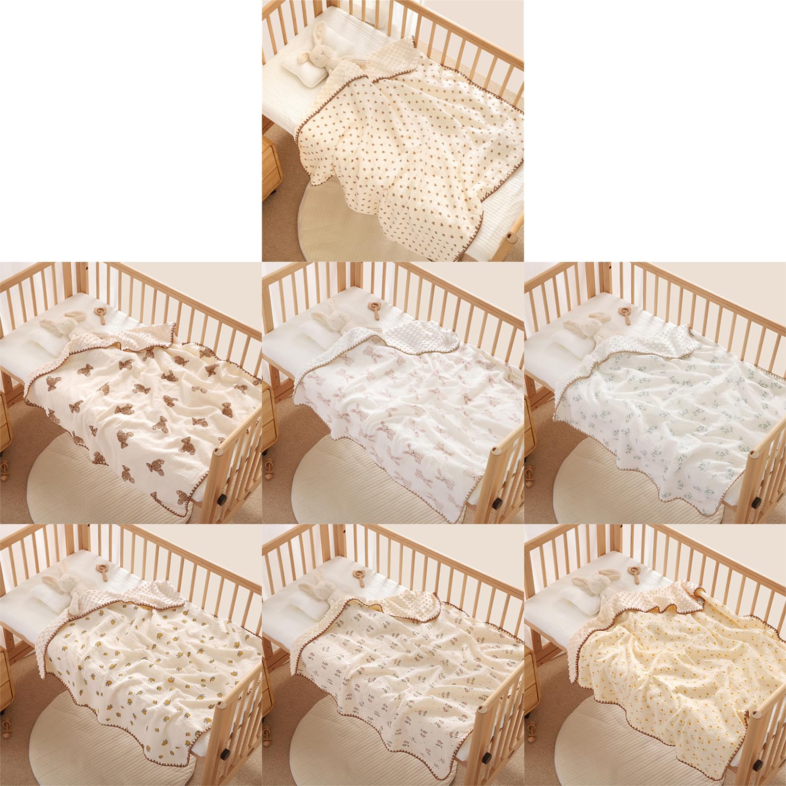 Coperta per neonati e bambini, morbida, in mussola di cotone, traspirante, per allattamento, 100 x 140 cm